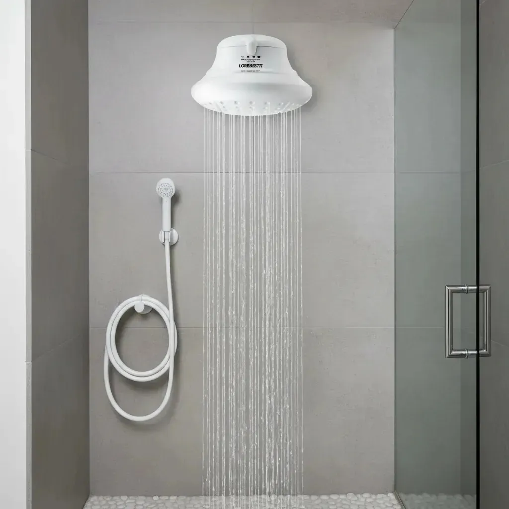 Lorenzetti Bella Ducha 4T Ultra branco com seletor no corpo — outra vista do produto