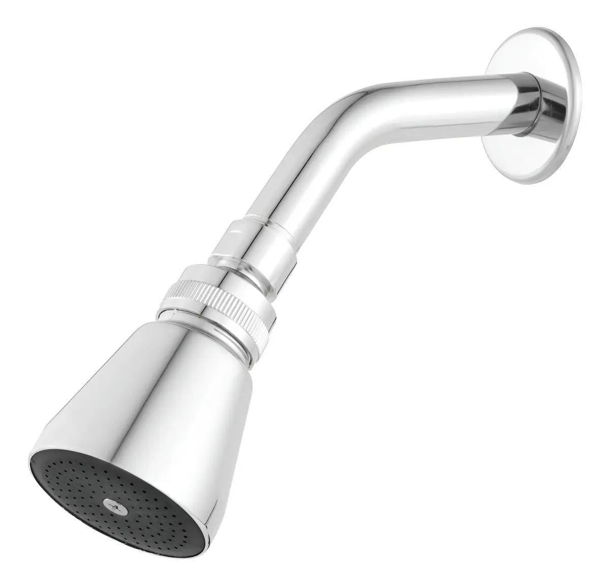 Ducha Bto Jato Forte cromada com tubo de parede e espalhador redondo