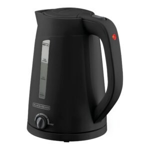 Chaleira elétrica Black+Decker K2200 preta vista de frente