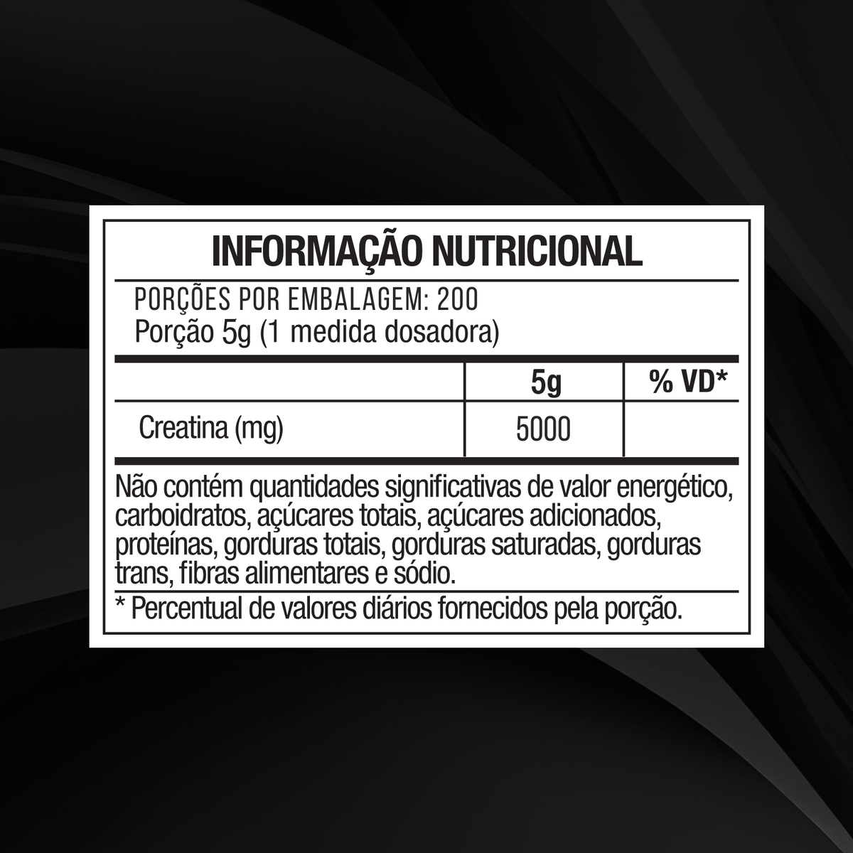 Embalagem preta com faixa azul de creatina monohidratada Soldiers Nutrition, sabor natural, 1 kg — outra vista do produto
