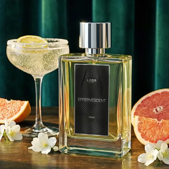 Frasco do perfume Effervescent Lab 8 Niche 100 mL com tampa prateada — outra vista do produto