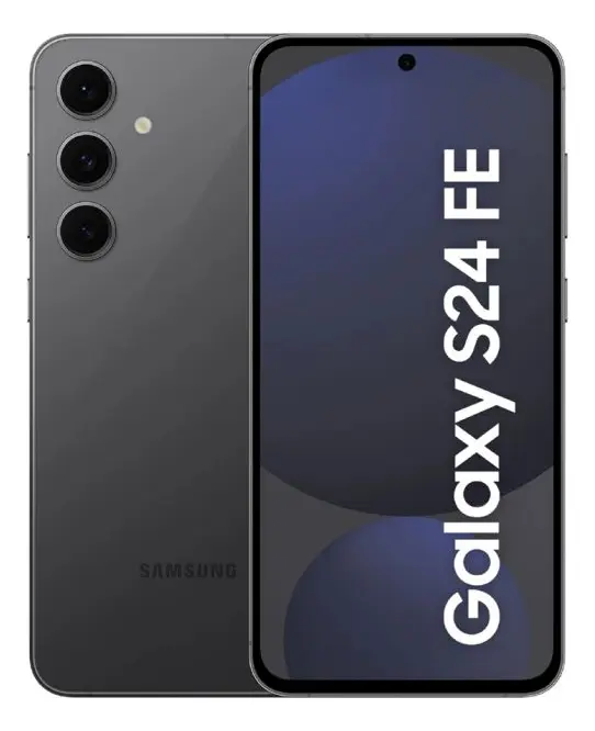 Samsung Galaxy S24 FE visto pela frente e por trás