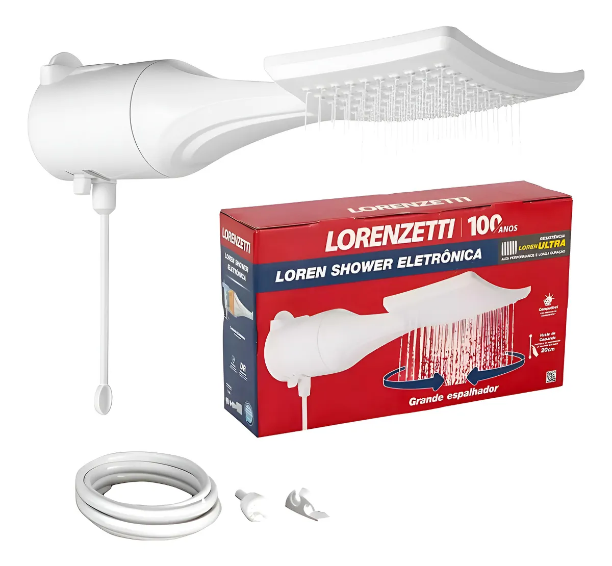 Lorenzetti Loren Shower Eletrônico branco com haste de comando