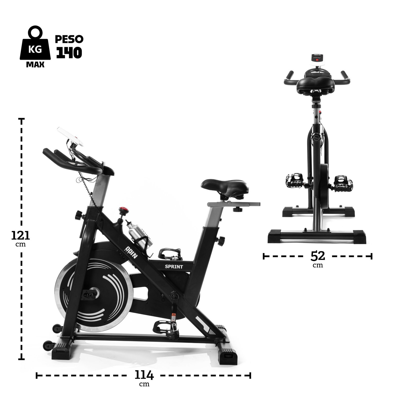 Bicicleta Odin Fit Sprint mecânica, vista lateral. — outra vista do produto