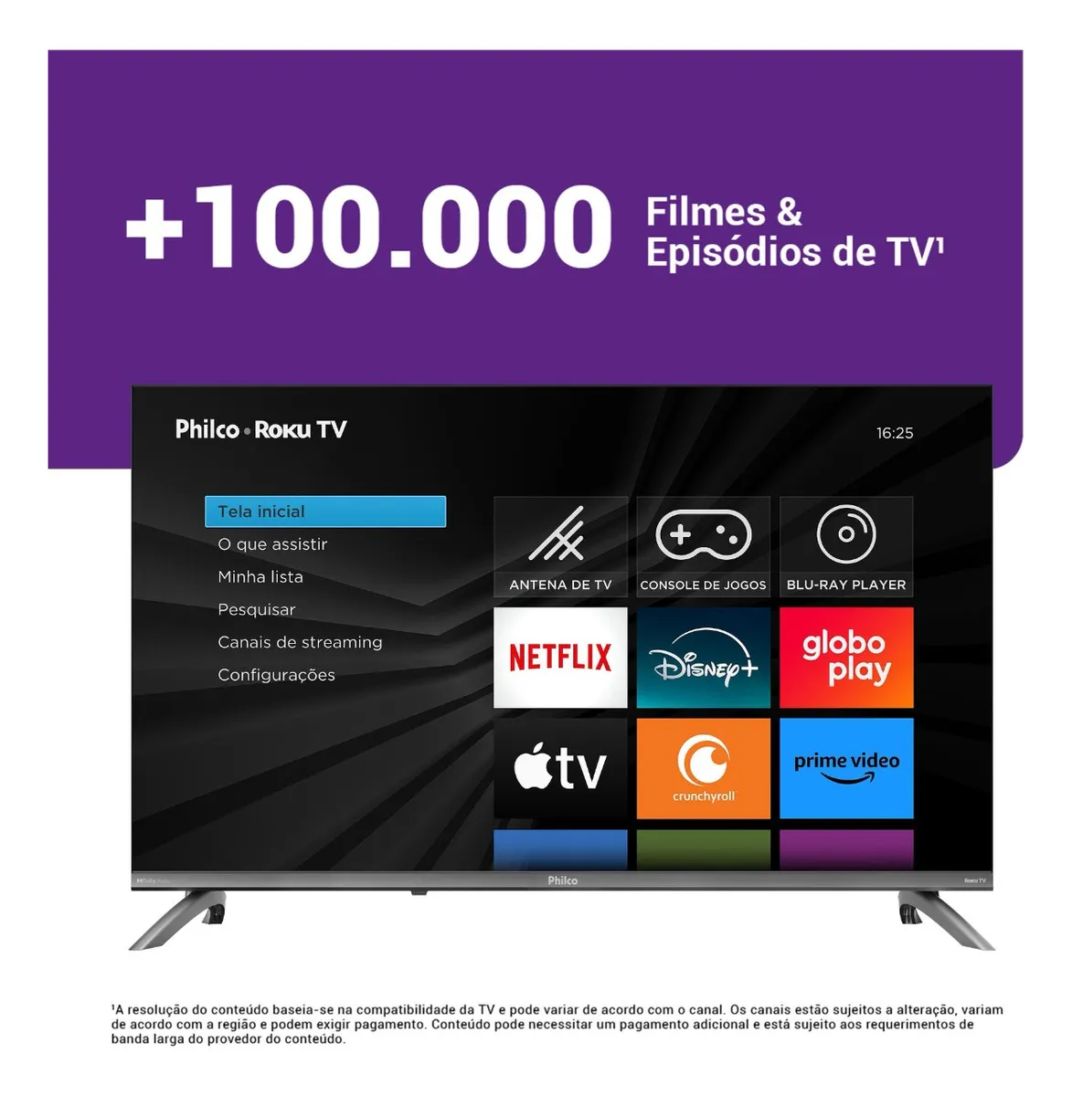 Smart TV Philco P32CRB de 32 polegadas com base — outra vista do produto