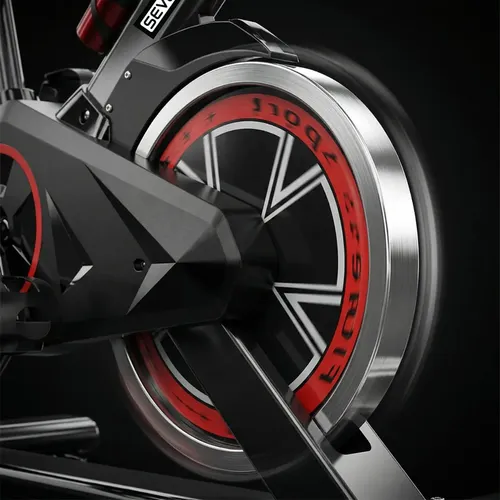 Bicicleta Sevenfit preta e vermelha, com ajustes de selim e guidão indicados pelo anúncio. — outra vista do produto