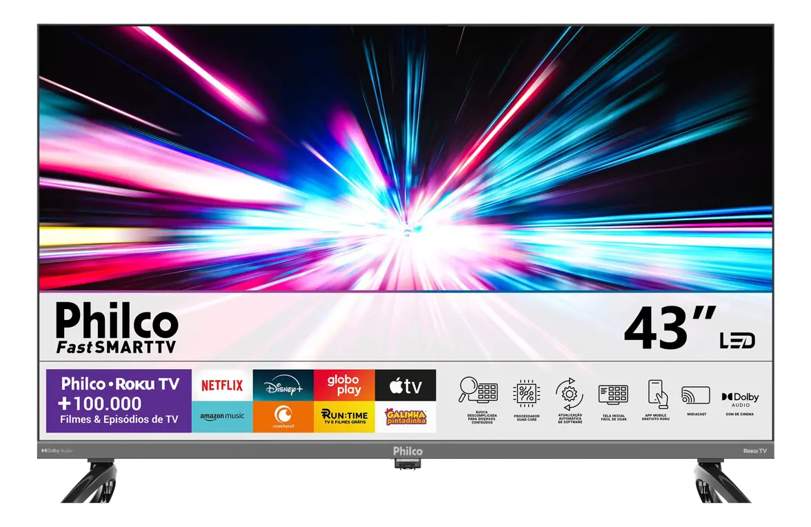 Smart TV Philco P43VIK de 43 polegadas com base